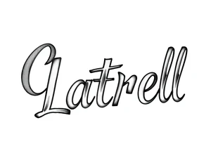 Chicano new school cursive style that says Latrell tattoo idea