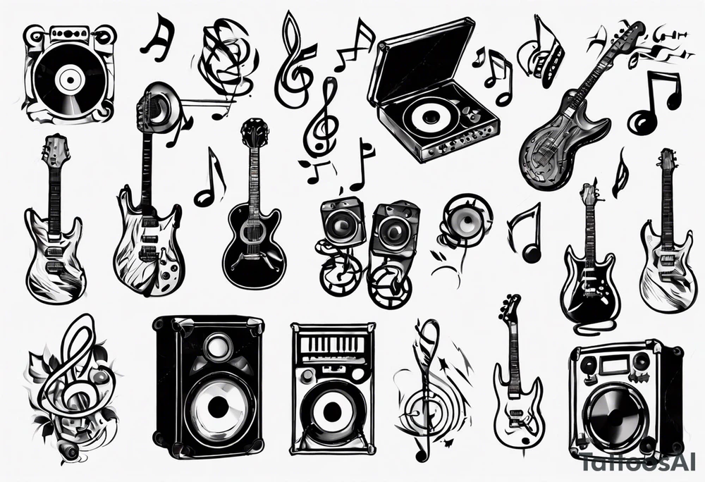 music sound tattoo idea