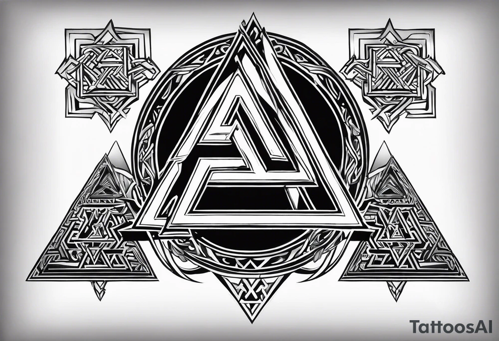 Valknut Valhalla sword shield tattoo idea