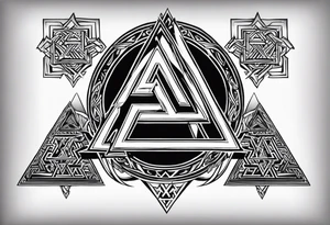 Valknut Valhalla sword shield tattoo idea