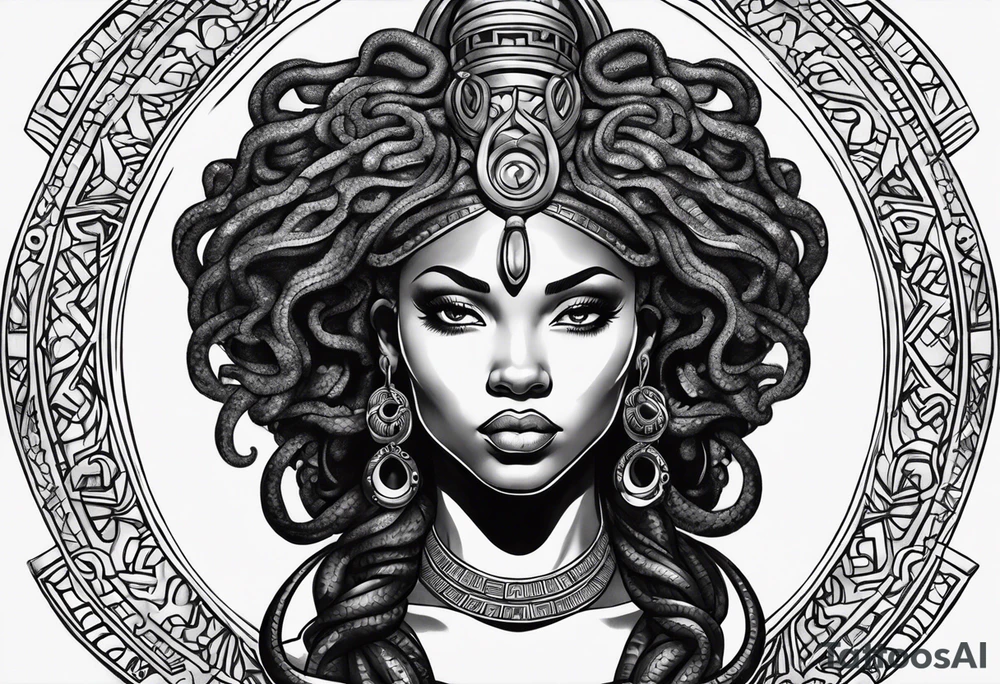 african medusa tattoo idea