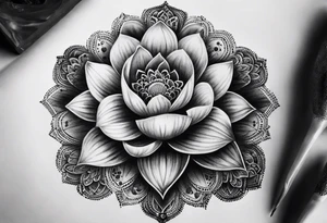 Broken flower pot with a mandala as a flower tattoo idea