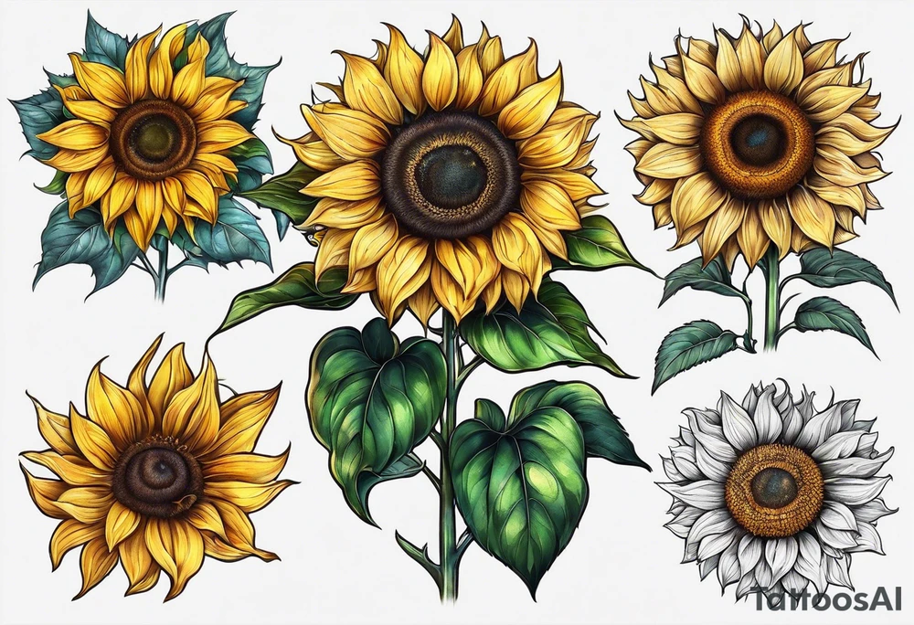a sunflower tattoo idea