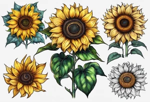 a sunflower tattoo idea