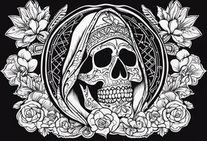 mexican style santa muerte tattoo for chest tattoo idea