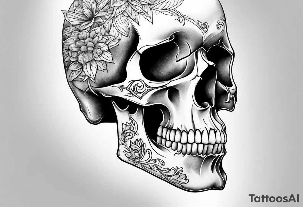 SIDE VIEW SKULL tattoo idea