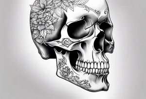 SIDE VIEW SKULL tattoo idea