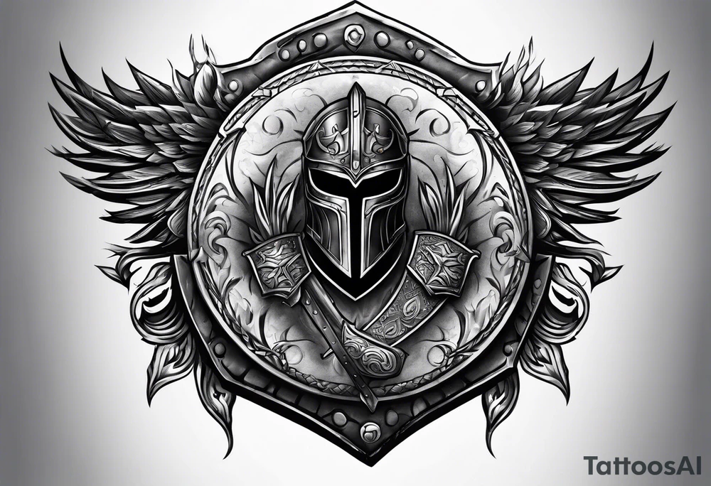 Warrior, shield, brotherhood, loyalty tattoo idea