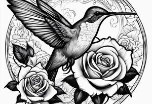 Humming bird and Rose tattoo idea