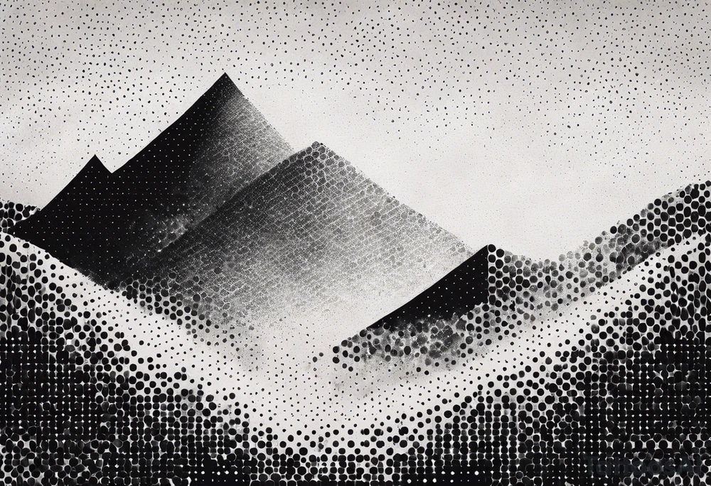 Geometric clouds tattoo idea
