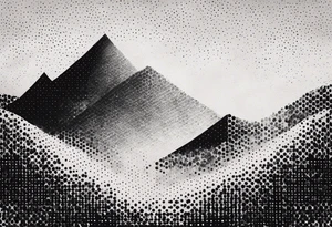 Geometric clouds tattoo idea