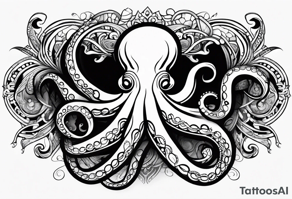 abstract octopus armband tattoo idea