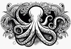 abstract octopus armband tattoo idea
