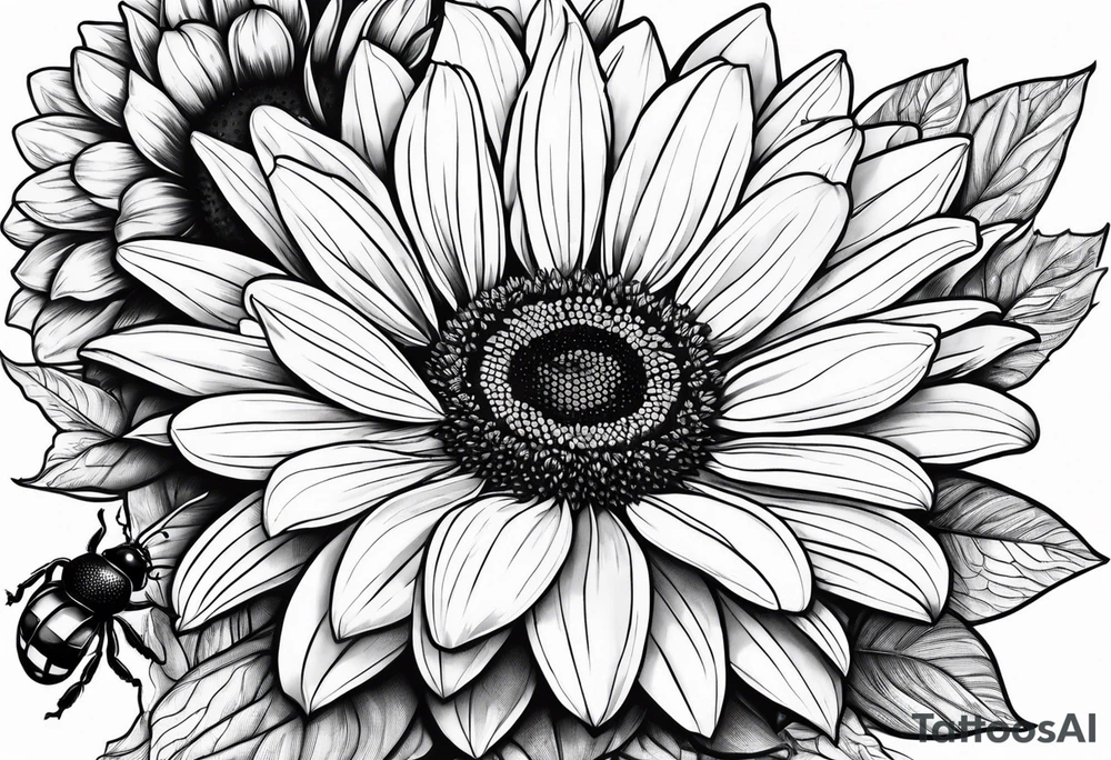 gerber daisy sunflower lilly bee and a
 lady bug tattoo idea