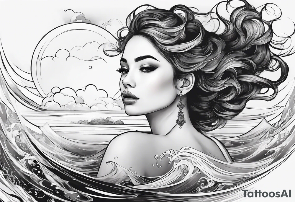 girl floating on still water
aerial view tattoo idea
