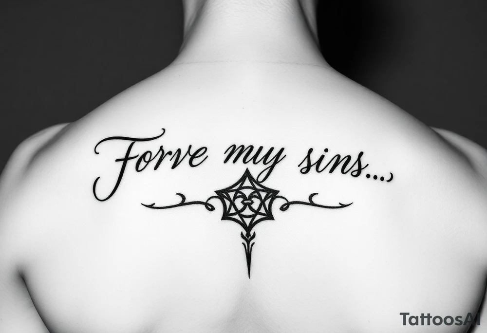 Forgive my sins in handwriting with the forgiveness sigil tattoo idea