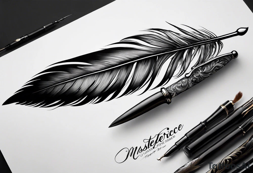 A feather pen from colonial time tattoo idea