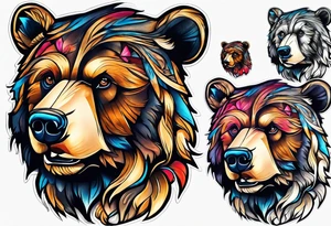 bear using chisel tattoo idea
