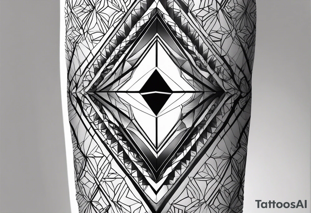 Forearm sleeve with empty diamond in the middle for men. tattoo idea Forearm sleeve with empty diamond in the middle for men. tattoo idea