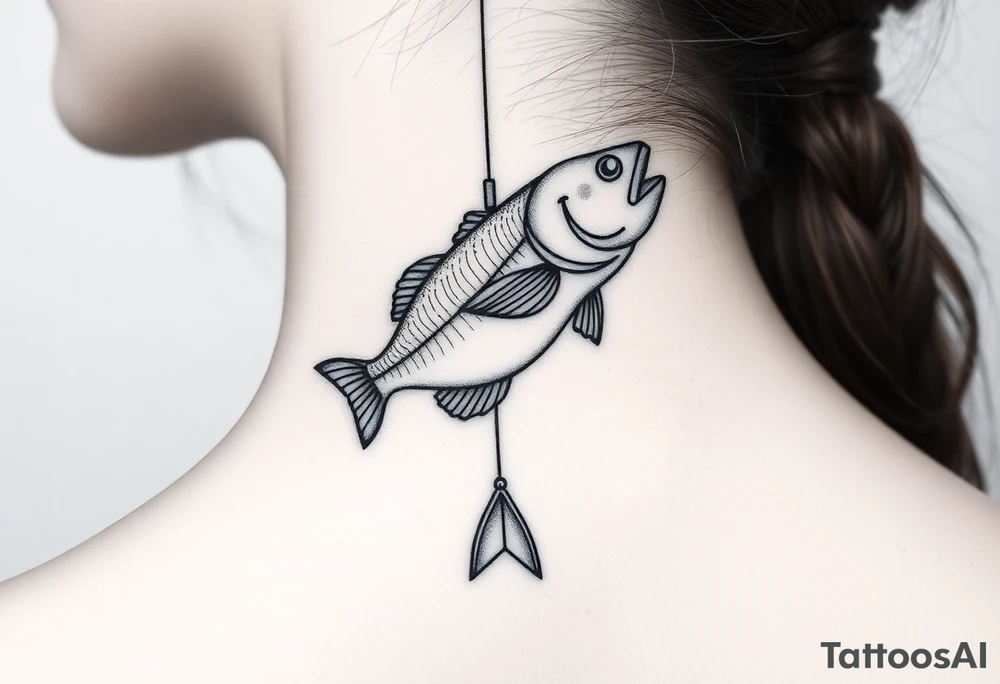 Fishing ride with South Carolina dangling from the line tattoo idea