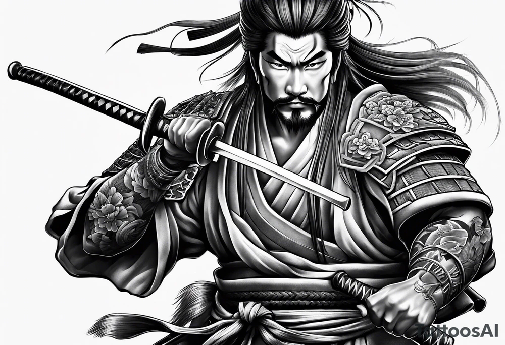 Japanese tattoo with samurai tattoo idea