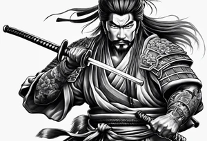 Japanese tattoo with samurai tattoo idea