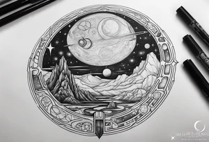 Gallifreyan with Star wars and Lord of the rings tattoo idea