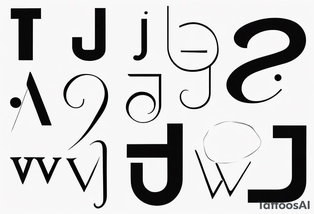 unique symbol with the letters T, A, J, W, D tattoo idea unique symbol with the letters T, A, J, W, D tattoo idea