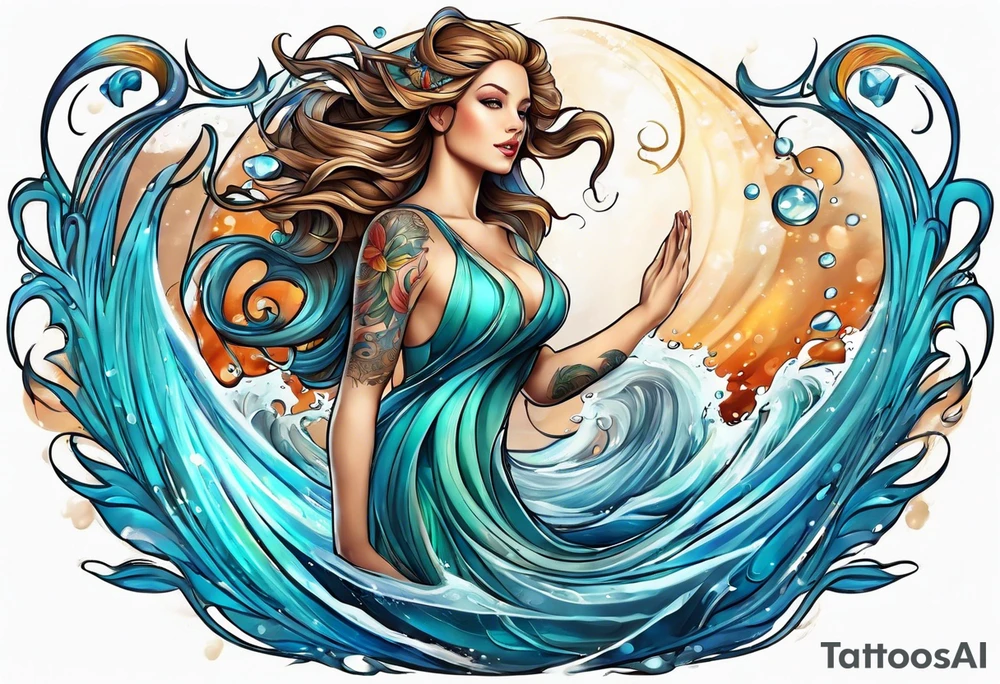 Aquarius, water bearer, tattoo idea