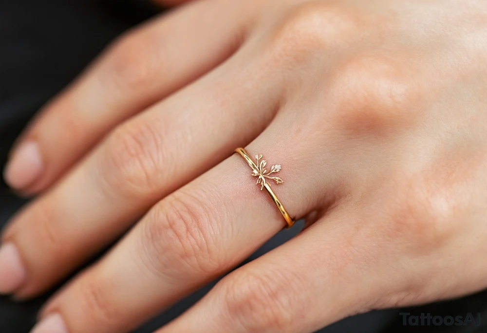 A thin, delicate gold ring tattoo tattoo idea