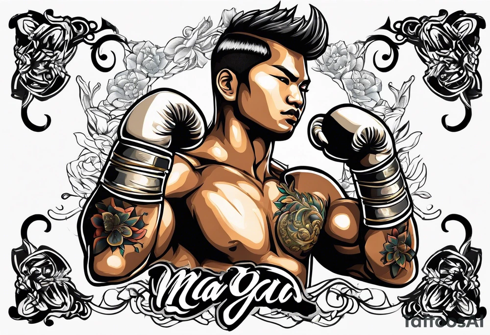 Muay Thai bow tattoo idea