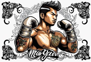 Muay Thai bow tattoo idea