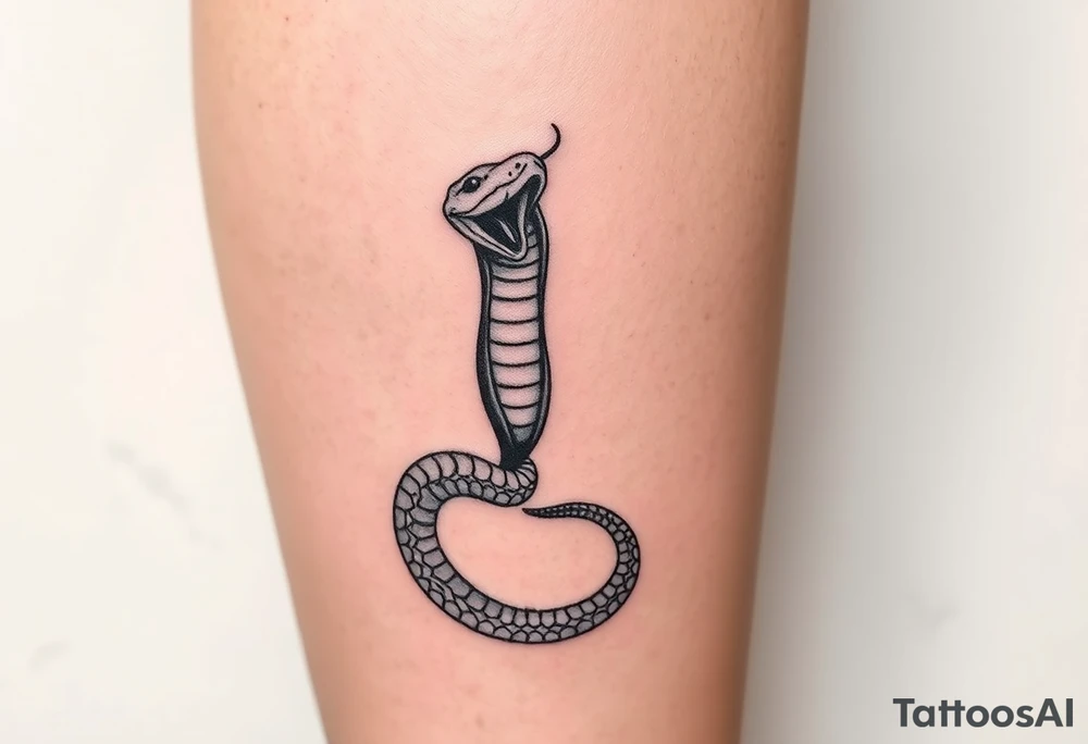 snake for a lower leg thats feminine simple but still distinctive tattoo idea