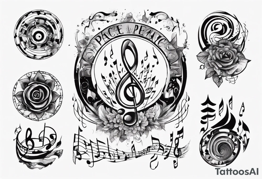 Finding peace in music tattoo idea