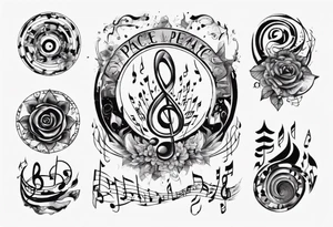 Finding peace in music tattoo idea