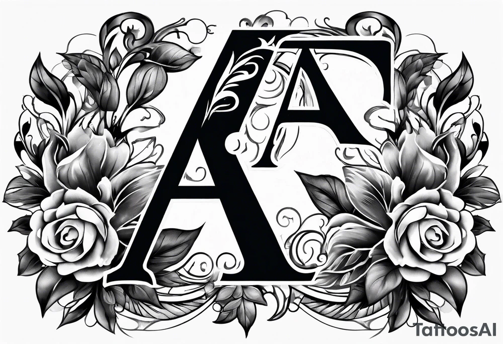 the letters A and R together tattoo idea