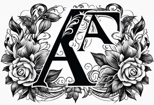 the letters A and R together tattoo idea