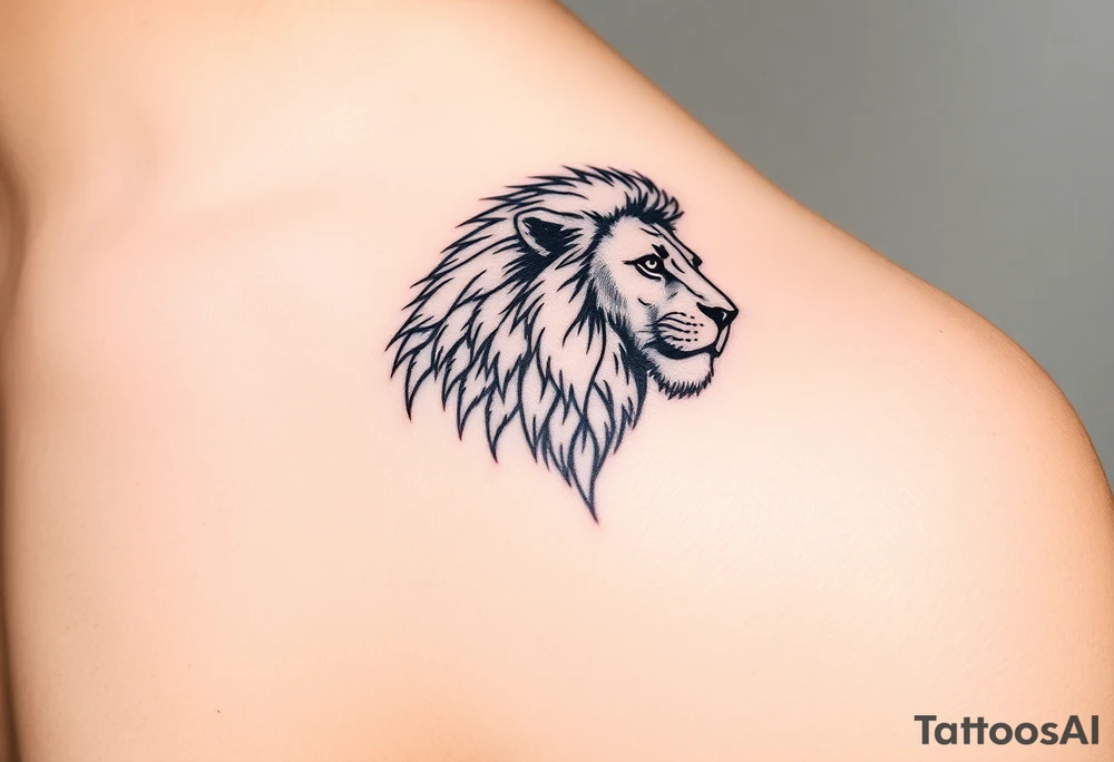 lion on the shoulder tattoo idea