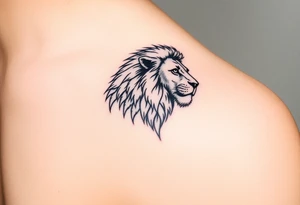 lion on the shoulder tattoo idea