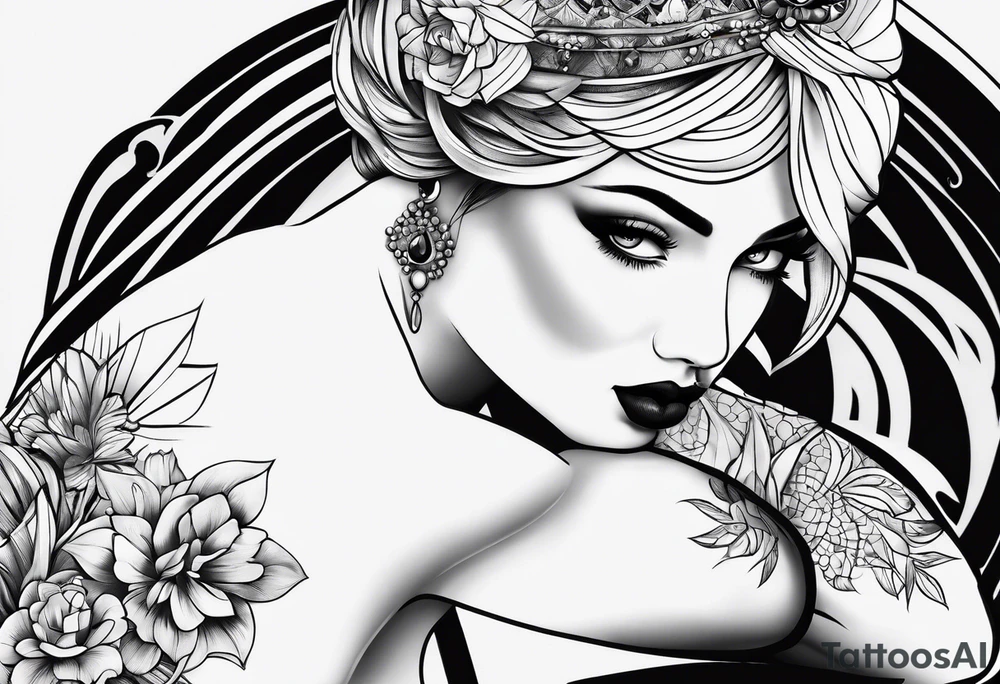 a woman tattoo idea