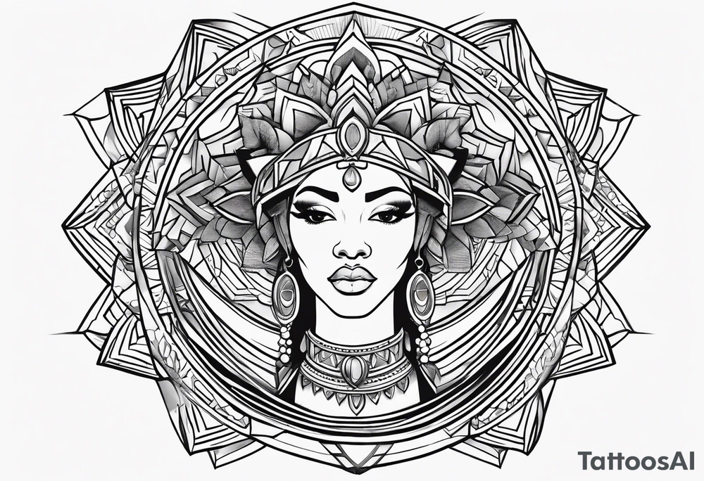 Powerful, black women, astrology tattoo idea