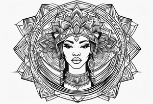 Powerful, black women, astrology tattoo idea