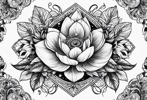 Universe and plants tattoo idea