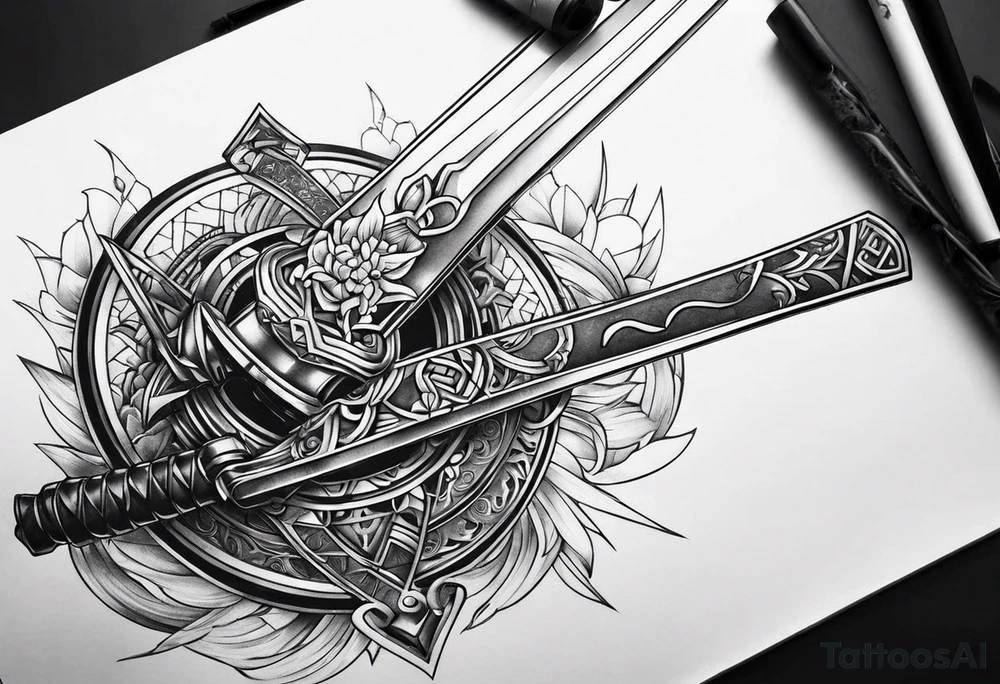 broken samurai
 sword tattoo idea