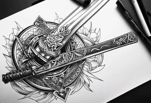 broken samurai
 sword tattoo idea