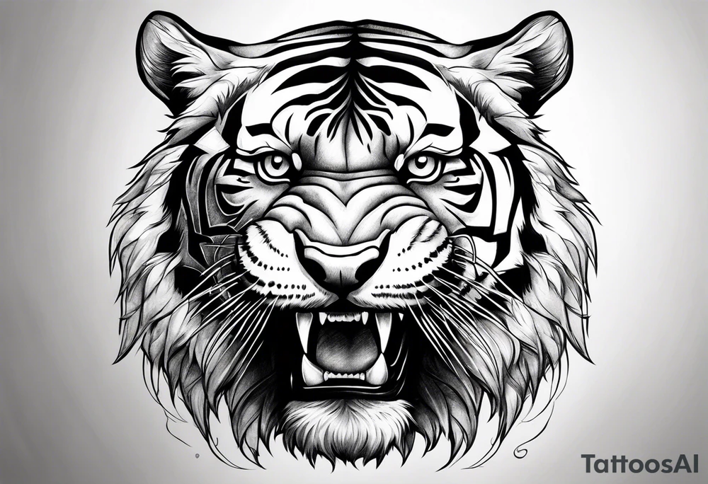 Tiger teeth tattoo idea