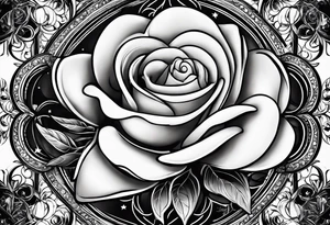 A eternal love flower with the name “Samson” in cursive with moon phases and stars tattoo idea