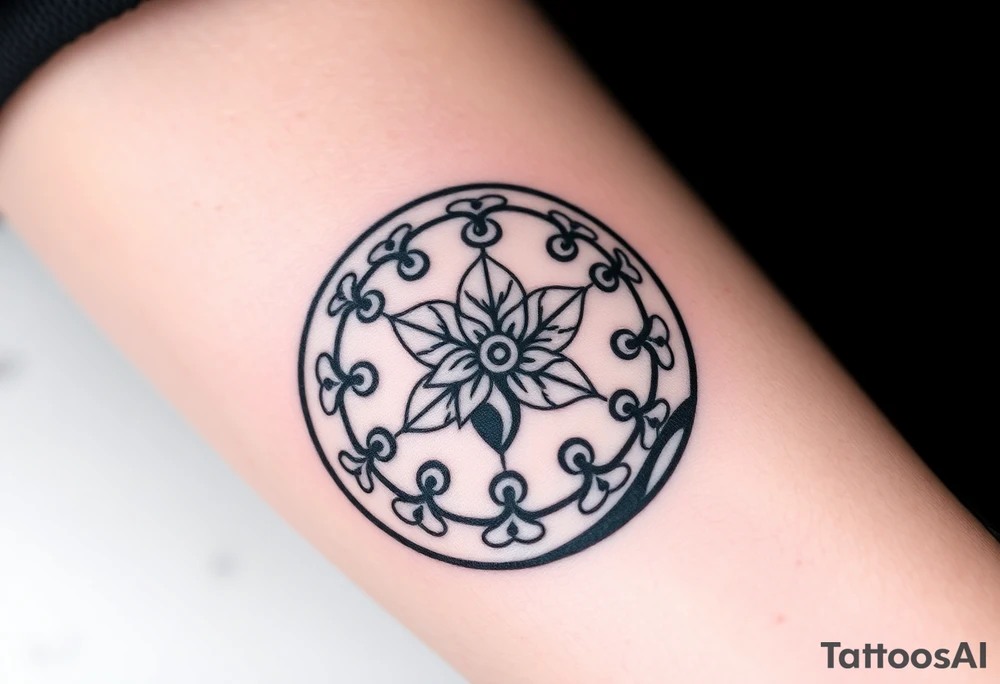 draw a circular design centered on Naruto’s iconic stomach seal—the Eight Trigrams Sealing Style, with its intricate swirls and bold lines.replace the innermost spiral with a cluster of golden lilies (Bosnian Fleur-de-lis), a symbol from the Bosnian coat of arms. These lilies could bloom outward, their petals subtly blending into the seal’s radiating lines.
Surrounding the seal, you could incorporate a faint, weathered outline of the Stari Most (Old Bridge) in Mostar, its arch curving protectively around the design. tattoo idea