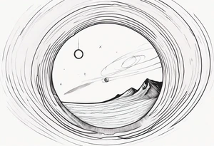Fine line small wormhole tattoo idea