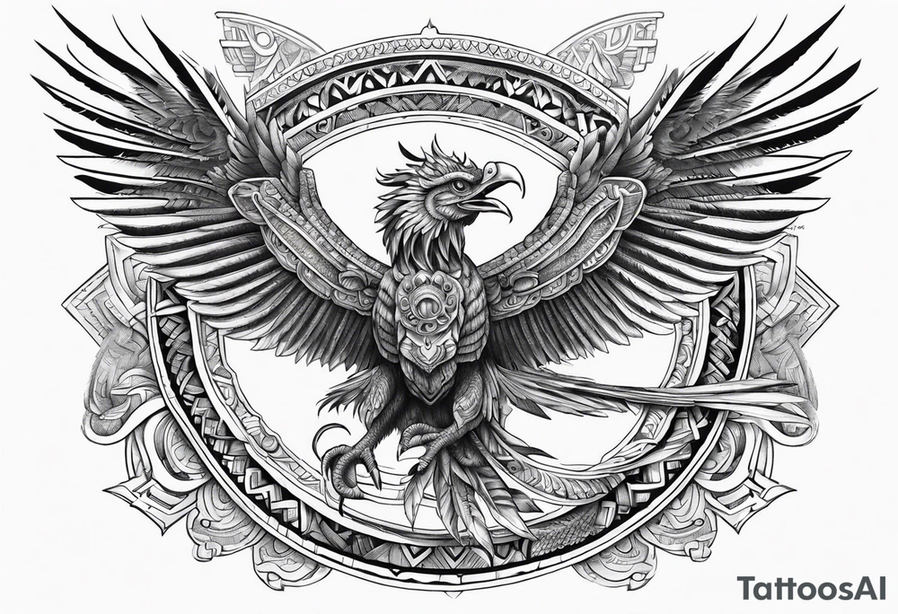 Quetzalcoatl flying full body tattoo idea